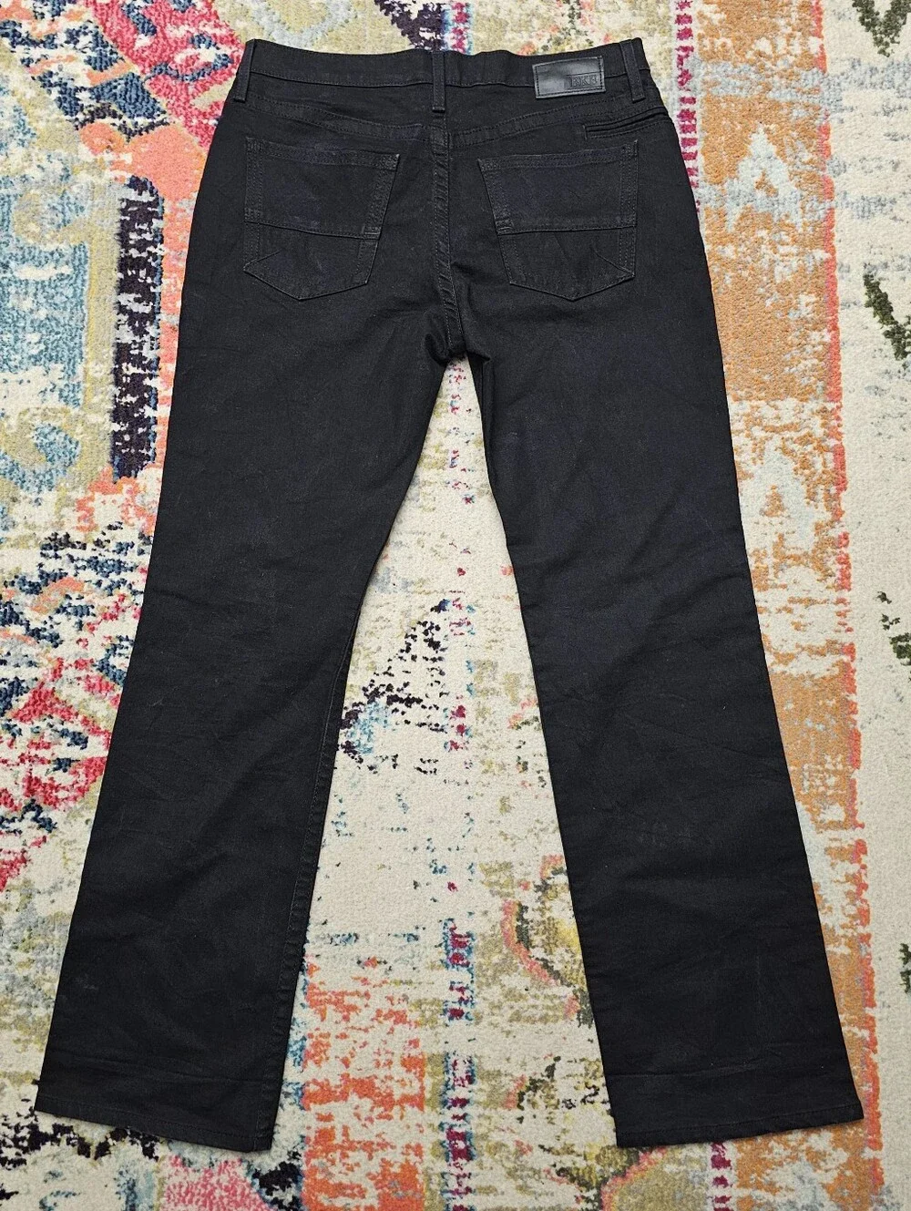 BKE Buckle Jake Men's Bootleg Denim Jeans Size 36L Measures 36 x 34 Black